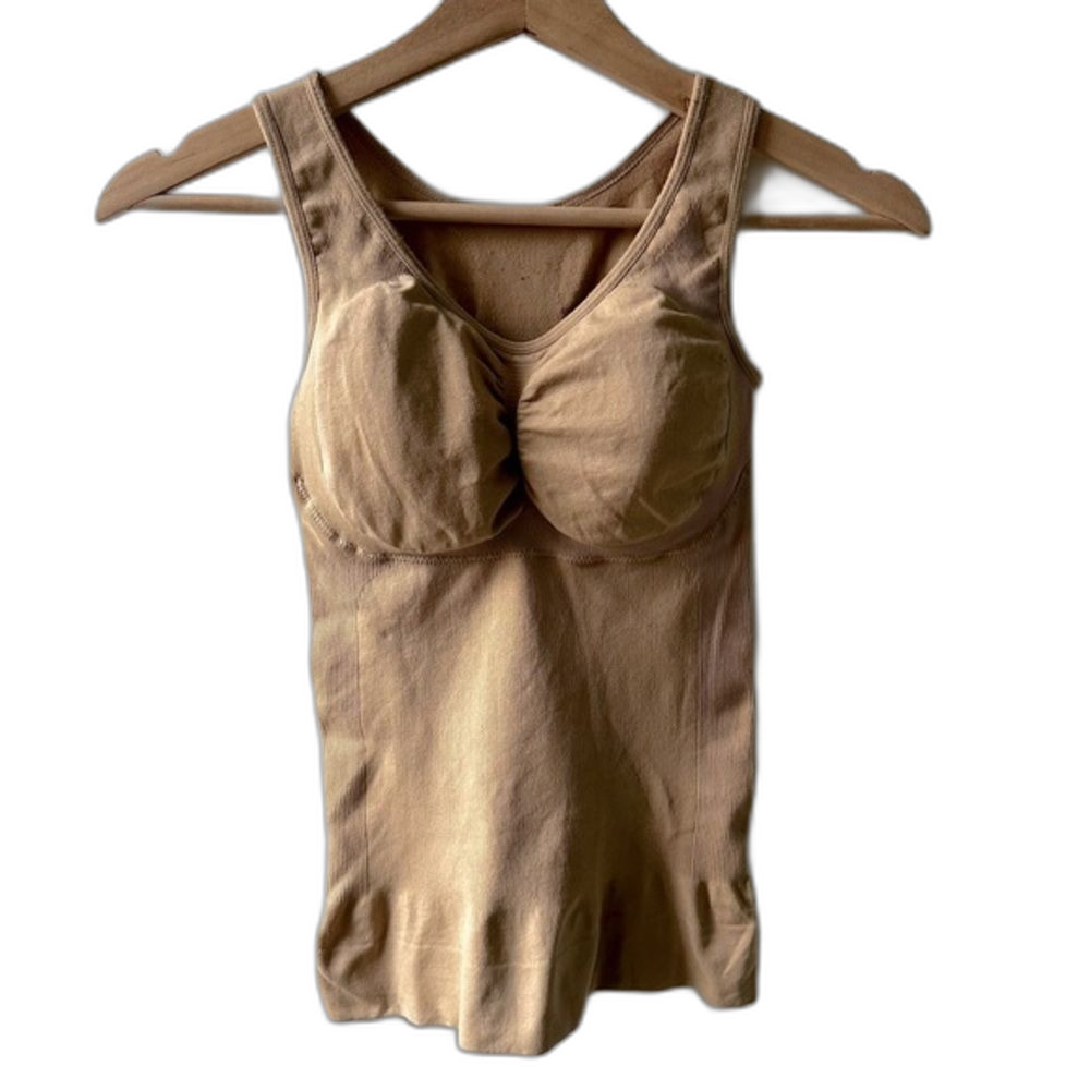 Nude Shapewear Padded Bra Tank Top small medium Base Layer Bodycon Neutral